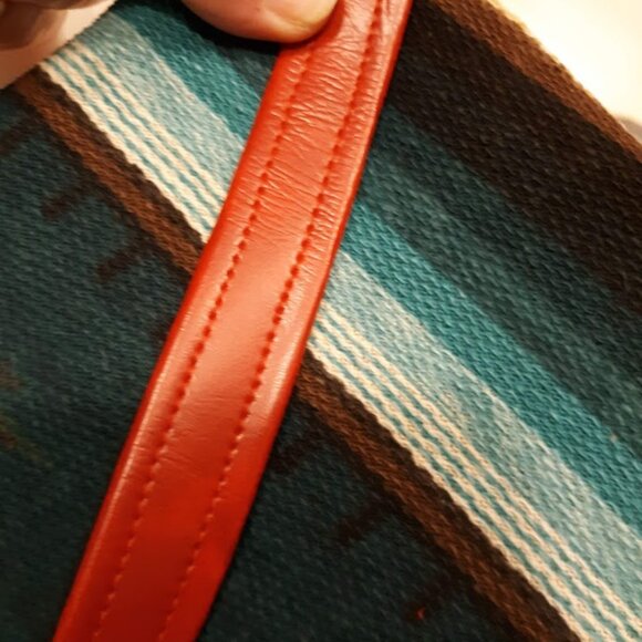 New Southwestern Sarape Stripe Tapestry Cowgirl Purse Red green gold Sling bag - Picture 9 of 11